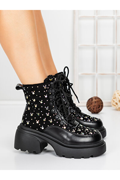 mei Γυναικείες Μπότες Πλατφόρμας 5WL89 Μαύρες