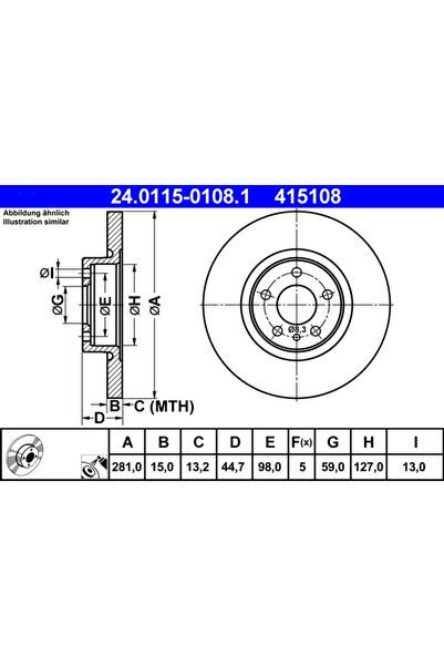 Ate Disc Frana Alfa Romeo 147/156