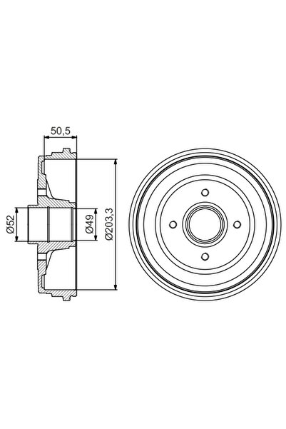 Bosch Tambur Frana Puntea Spate Renault Clio 3/Modus / Grand Modus