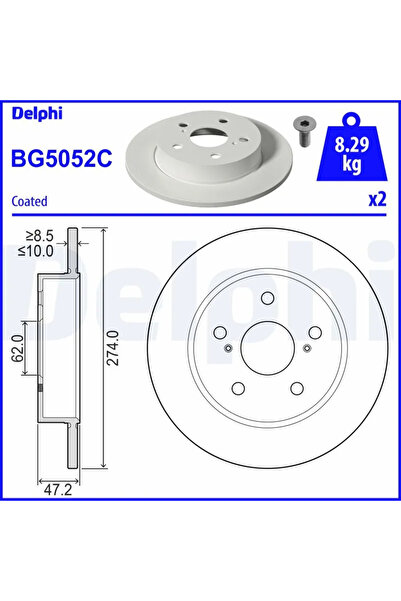 DELPHİ Дискови спирачки Suzuki Swaze Toyota Corolla