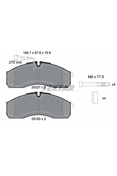 TEXTAR Комплект спирачни накладки за дискови спирачки Nissan Cabstar/NT500 Re...