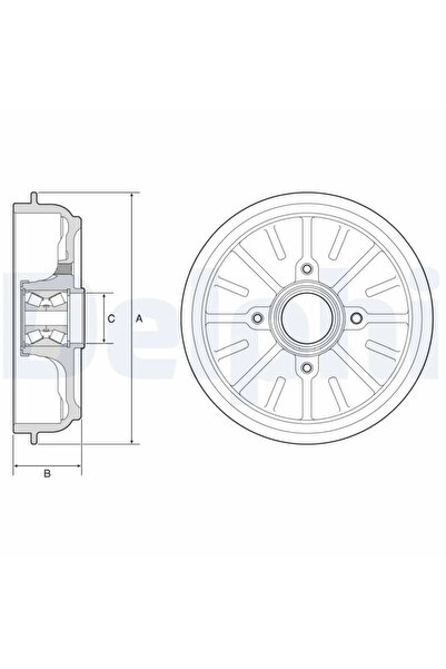 DELPHİ Спирачен барабан Citroen C3 2/C3 3/DS3 Ds Ds 3