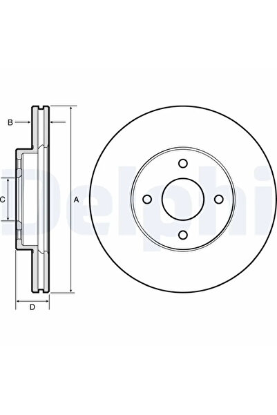 DELPHİ Disc Frana Nissan Micra 4/Note/Versa 2 Renault Scala