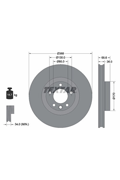 TEXTAR Спирачен диск за Porsche Cayenne VW Touareg