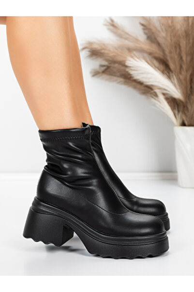 mei Γυναικείες Μπότες Πλατφόρμας 57WL10 Μαύρες