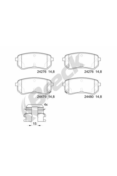 BRECK Комплект накладки дискови спирачки Hyundai I10 1 Kia Picanto 1