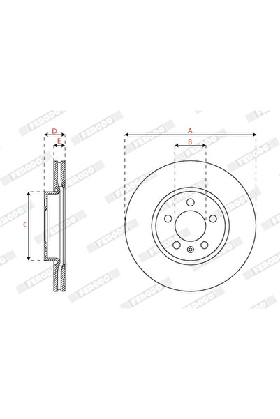 FERODO Brake Disc Audi A1 Seat Arona/Ibiza 5