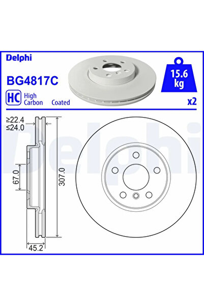 DELPHİ Disc Frana Bmw 1/2 Active Tourer/2 Gran Tourer Mini Mini Clubman/Mini ...