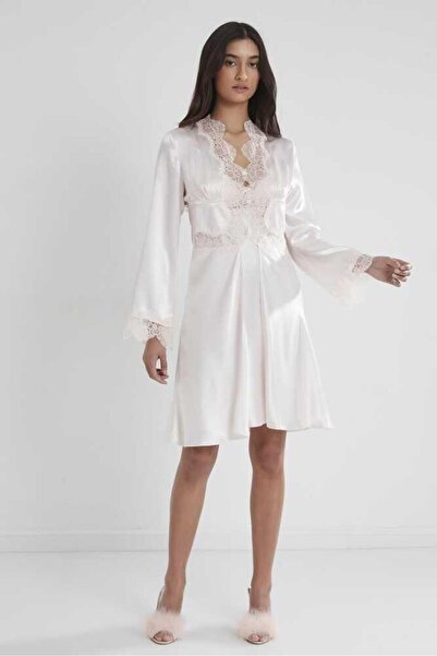 NazikEndam İnci 6-Piece Midi Nightgown Dressing Gown Bridal Dowry Set 6335