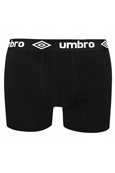 UMBRO Men's Cotton Boxers, Logo, Black, set of 4 pieces.