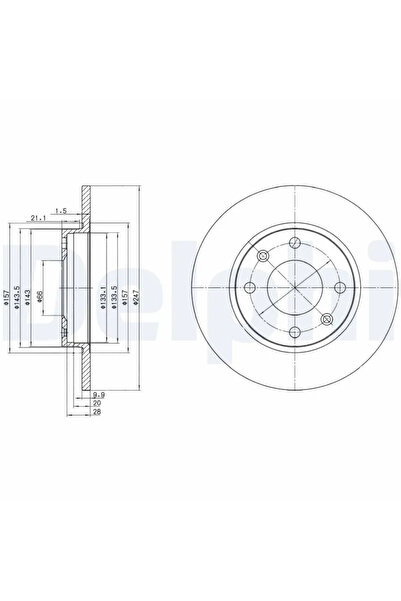DELPHİ Спирачен диск Citroen Visa/Zx Peugeot 205 1/205 2/309 1