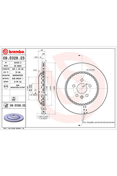 Brembo Disc Frana Land Rover Range Rover Velar
