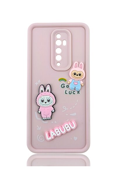 batuteknoloji Oppo Reno 2Z Labubu Kabartma Yüzeyli Çikolata Silikon Kapak