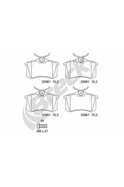 BRECK Set Placute Frana Frana Disc Peugeot 405 1/405 2 Vw Corrado/Golf 3/Pass...