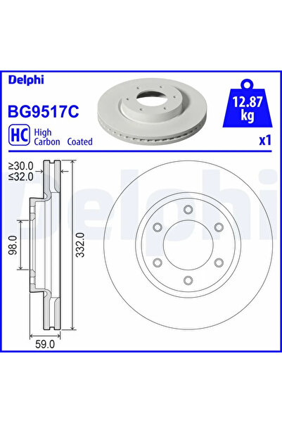 DELPHİ Спирачен диск за Ford Ranger