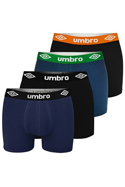 UMBRO Men's Cotton Boxers, Logo, Multicolor, set of 4 pieces.