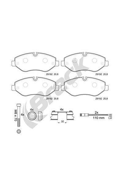 BRECK Комплект спирачни накладки за дискови спирачки Mercedes-Benz Sprinter 3...