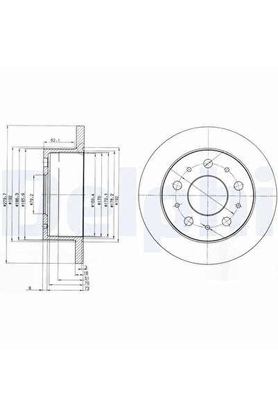 DELPHİ Спирачен диск Citroen Jumper 1 Bus/Jumper 1 Каросерия/Jumper 1 Платфор...