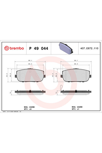 Brembo Set Placute Frana Frana Disc Abarth 124 Spider Fiat 124 Spider
