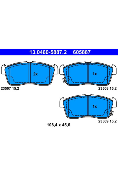 Ate Комплект дискови спирачни накладки Daihatsu Copen/Cuore 7/Sirion Nissan Pixo