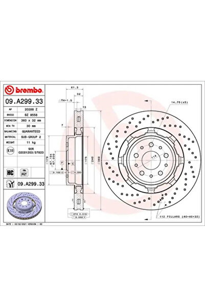 Brembo Disc Frana Maserati Gran Turismo 1/Grancabrio/Quattroporte 5