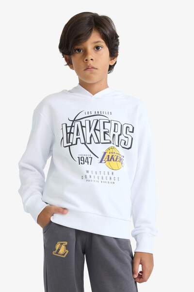 DeFacto Erkek Çocuk NBA Los Angeles Lakers Kapüşonlu Sweatshirt F4085A825AU