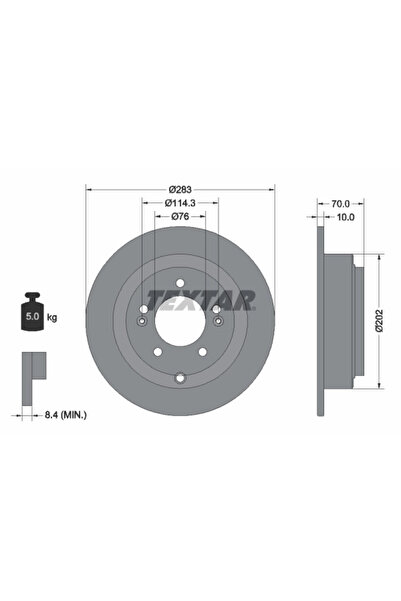 TEXTAR Set Discuri Frana Kia Opirus 2003-2006