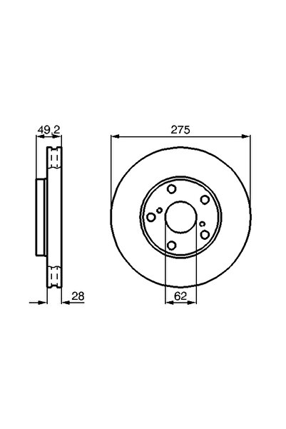 Bosch Дискова спирачка Lexus Es Toyota Avalon Limousine/Avensis Verso/Camry