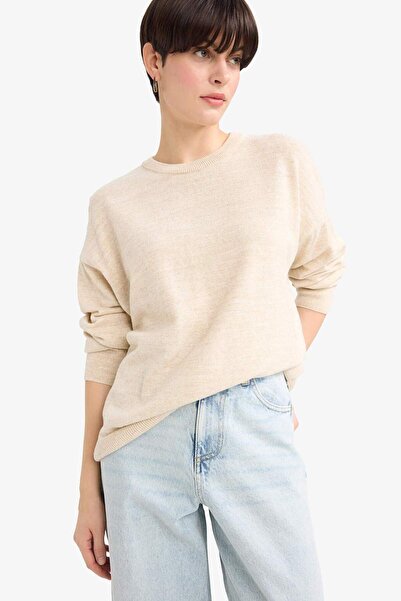 DeFacto Pulover tricotat cu gât rotund, cu potrivire normală G1401AX25WN