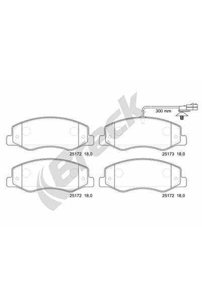 BRECK Комплект спирачни накладки за дискови спирачки Opel Movano B Body/Movan...