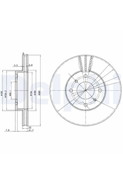 DELPHİ Спирачен диск Nissan 200SX/Almera 2/Primera