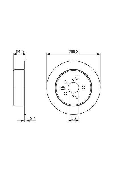 Bosch Disc Frana Toyota Caldina/Carina E 6/Carina Ed 3