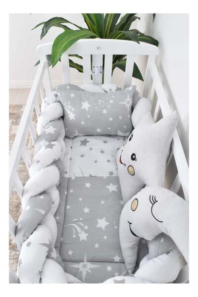 Fun Moment غطاء سرير أطفال مكون من 6 قطع مع حواجز حلزونية 90×45 سم