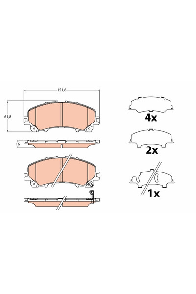 TRW Set Placute Frana Frana Disc Infiniti Q50/Q60 Cupe/QX50 1 Nissan 10-Trail...