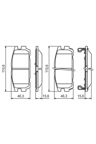 Bosch Brake Pad Set Disc Brake Hyundai Terracan Hyundai (Huatai) Terracan