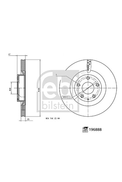 FEBI BILSTEIN Disc Frana Punte Fata Mazda Mx-30