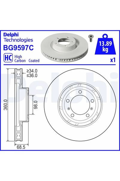 DELPHİ Дискови спирачки Audi E-Tron Porsche Taycan Limousine