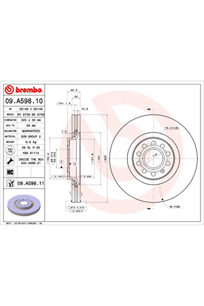 Brembo Disc Frana Audi A4 B5/A4 B7/A6 C5