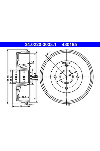 Ate Tambur Frana Nissan Micra 3/Micra C+C 3/Note Renault Clio 3/Modus / Grand...