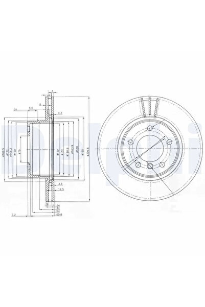 DELPHİ Brake disc BMW 5 2003-2010 BG3870