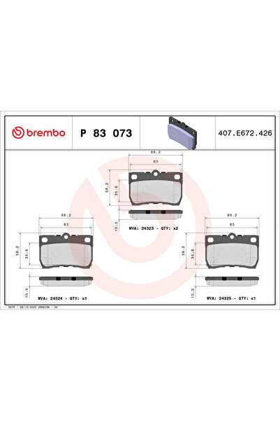 Brembo Комплект спирачни накладки, спирачни дискове Lexus Gs/Is 2/Is C Toyota...
