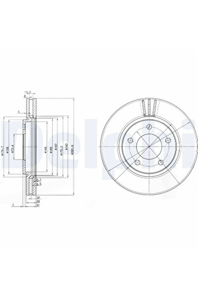 DELPHİ Дискови спирачки Chrysler Ram Van Van/Voyager / Grand Voyager 3/Voyage...