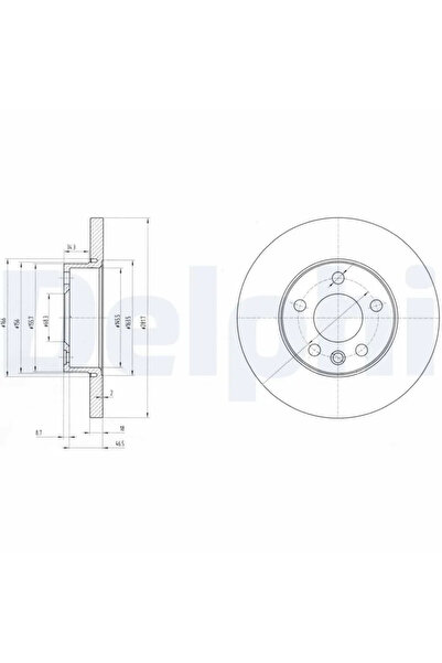 DELPHİ Disc Frana Vw California T4 Camper/Transporter T4 Autobuz/Transporter ...