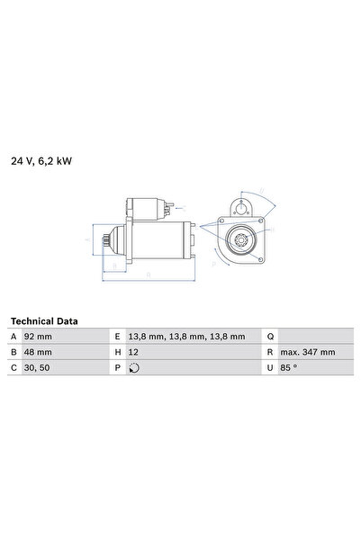 Bosch Starter Mercedes-Benz Actros MP2 / MP3/Actros MP4 / MP5/Arocs