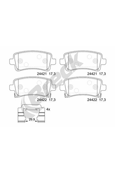 BRECK Set Placute Frana Frana Disc Chevrolet Malibu Opel Insignia A 2008-2017