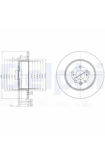 DELPHİ Спирачен диск Toyota Avensis