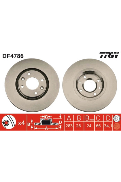 TRW Disc Frana Citroen Berlingo / Berlingo First Autoutilitara/Limuzina Spati...