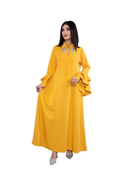 Elegant Elegant yellow crepe jalabiya