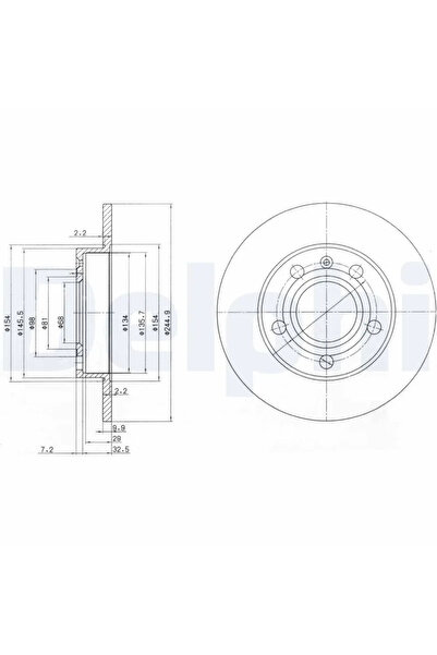 DELPHİ Disc Frana Audi 80 B4/A4 B6/Coupe B3