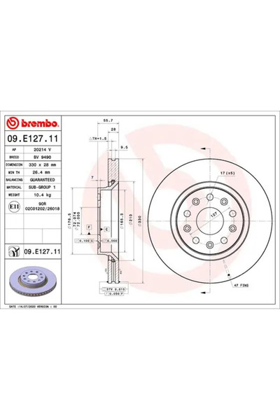 Brembo Disc Frana Jeep Gladiator Pick-Up/Wrangler 4